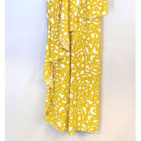 Maeve | Anthropologie Brittany Jumpsuit in Goldenrod Yellow & White | Size 0 - Picture 5 of 10